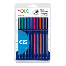 Kit De Canetas Esferográficas Yolo Cis 0.7 Mm 10 Cores Cor Da Tinta Colorido