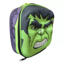 Lunchera Térmica Infantil Vianda Escolar 3d Hulk Y Otros Color Verde