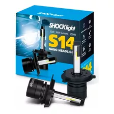 Lâmpada Super Led H4 Shocklight S14 Nano 6k Forte Alto Baixo