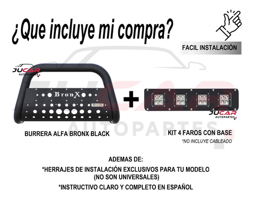 Burrera Bronx Black 4 Faros Ford Lobo 4x4 2004-2008 Foto 2