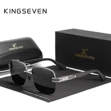Óculos De Sol Polarizado Proteção Uv400 Kingseven N7666 Cor Da Lente Cinza Desenho Quadrado