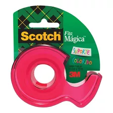 Fita Magica 19mm X 10m 3m Scotch C/ Dispenser Rosa