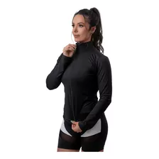 Blusa Feminina Fitness Com Ziper Casaquinho Proteção Solar