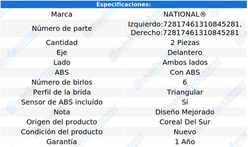 Par De Mazas Delanteras Con Abs Qx56 De 2008 A 2010 National Foto 6