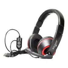 Audífonos Gamer Ele-gate Dm.q6 Negro Y Rojo