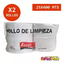 Rollo De Papel Industrial Limpieza 25x400 Doble Hoja X2