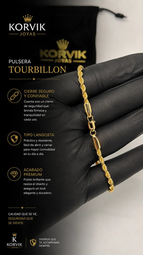 Pulsera Tourbillon 3mm Enchapada En Oro 18k Premium Dorado 18 Cm 19 Cm 5