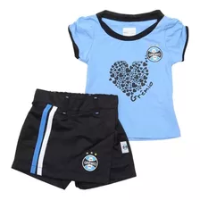 Conjunto Infantil Grêmio Short Saia Oficial