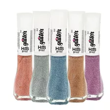 Kit Esmalte Glitter Hits Diamante 8ml C/5 Hits 648626