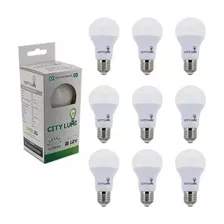 10 Lâmpada Led Bulbo 9w 12v E27 Alimentação Bateria