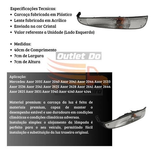 Lanterna Seta Pisca Mercedes Benz Axor Lado Esquerdo — foto 2