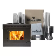 Estufa Calefactor A Leña Ñuke Nogal + Kit De Instalación 