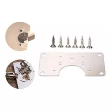 10 Placa Reparo Para Consertar Dobradiça Armário Porta 26 Mm