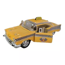 Carrinho De Ferro Antigo Taxi Amarelo Miniatura Coleção 