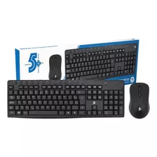 Combo Teclado Abnt2 + Mouse Sem Fio Usb Office - 015-0079 5+ Cor Do Mouse Preto Cor Do Teclado Preto