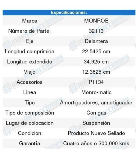 4 Amortiguadores Monro-matic Monro-matic Frontier 98 A 02 Foto 3