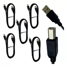 Kit 5 Cabo Usb P/ Impressora Mxt 1.8 Mts Preto