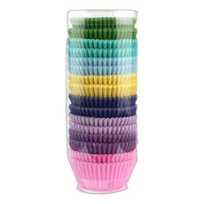 Xlloest Premium Mini Rainbow Bright Baking Cups Paquete De P