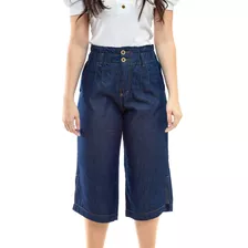 Bermuda Jeans Feminina Pantacourt Cin Alta Tecido Leve S3850