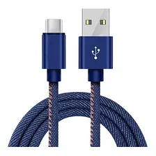 Cabo Usb C Turbo 3.0a Xcell Revestido Jeans Xc-cd-33 Cor Azul