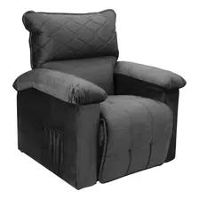 Sillón Sofá Poltrona 1 Cuerpo Reclinable Tela Gris LG Amoblamientos