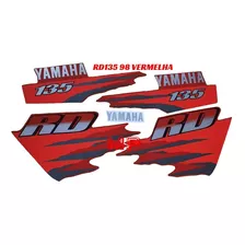 Jogo Faixas Adesivo Yamaha Rd 135 Ano 1998 Vermelha