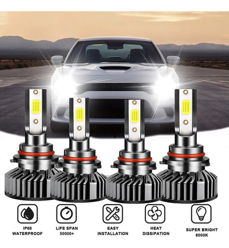 Cd Kits De Faros 9005 H11 6000k Led De Luz Alta Y Baja 360