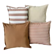 Almohadones Decorativos Tusor Set De 4 Varias Combinaciones