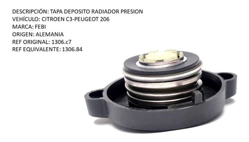 Tapa Deposito Radiador Citroen C4 -peugeot 206 Presion Foto 5