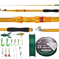 Kit Vara De Pesca Molinete Vara Linha Multifilamento 2,1m