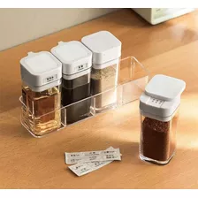 Especiero Aceitero Organizador Condimentos Con Base Color Blanco