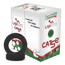 Cabo Rede 305m Upt Cat5e 100% Cobre Homologado Anatel Preto