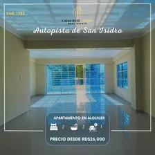 Apartamento En Alquiler Amplio En La Autopista De San Isidro