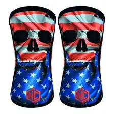 Joelheira Neoprene 5mm Caveira Usa Cross Training Nc Extreme