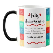 Caneca Mágica Presente Criativo Com Frase Feliz Aniversário