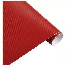 Papel Vinilo Fibra Carbono Rojo 3d Universal 50x70 Auto Moto