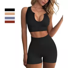 Conjunto Deportivo Mujer Gym Yoga Shorts Gluteos Levanta