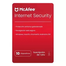 Antivirus Mcafee Internet Security 2024 - 10 Dispo - 1 Año