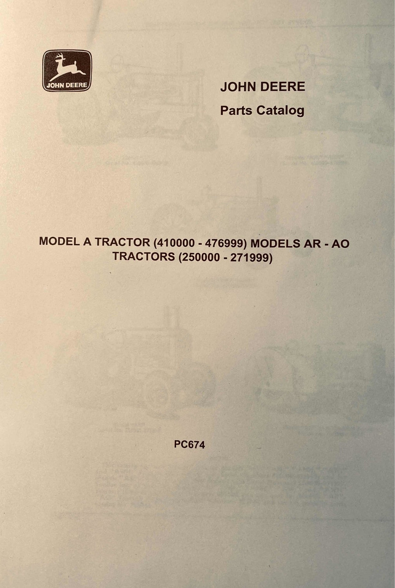 Manual De Repuestos Tractor John Deere Ar Ao A An Anh Aw Awh