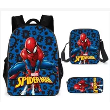 11 Piezas Mochila Escolar Para Niños. Mochila Spiderman