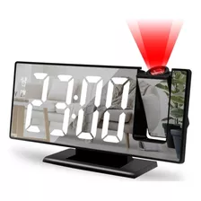 Despertador Led Espelho Mesa Digital Projetor De Teto Alarme