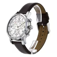 Reloj Tissot Prc200 Blanco Malla De Cuero 