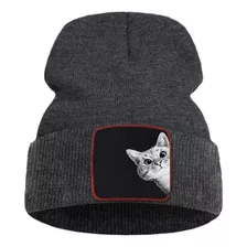 Gorro De Lana De Punto Diseño Tierno Gatito En Dif. Colores