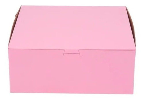Caja De Torta Rosada Para Torta 25x25 Cm (12 Und)