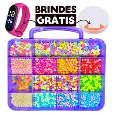 Kit Bolinhas Para Montar Pulseira Com 2500 Peças + Brinde