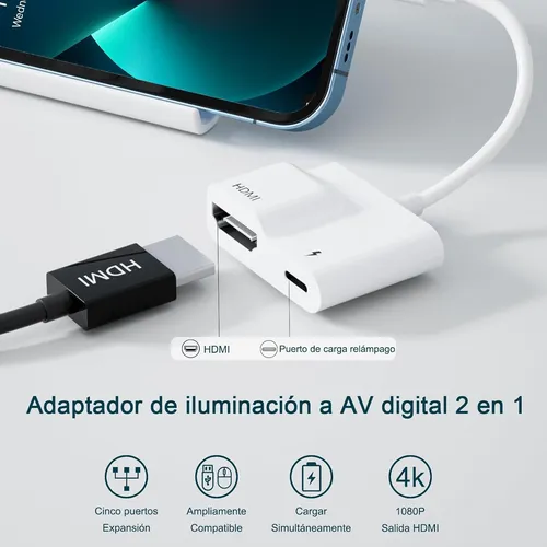 Segunda imagen para búsqueda de adaptador hdmi iphone