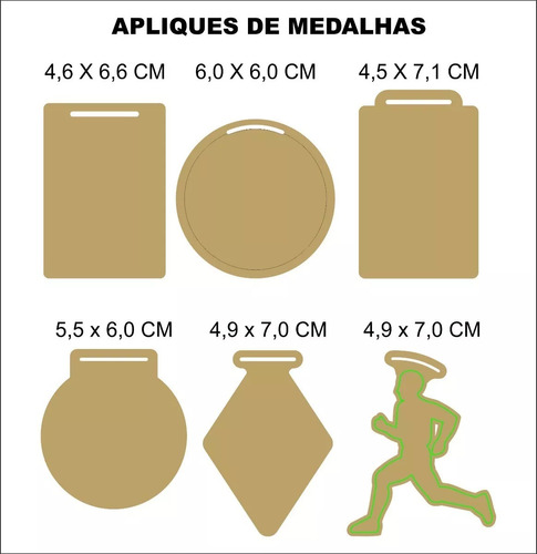 Kit 100 Medalhas Esportes E Eventos Em Mdf Cru Recorte Laser