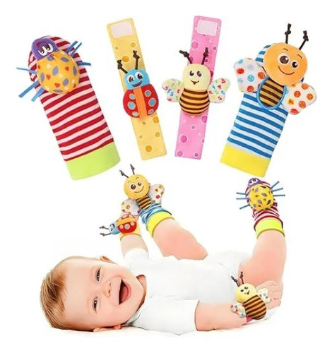 Conjunto De Meias De Chocalho Para Bebê E Pulseiras De Bp
