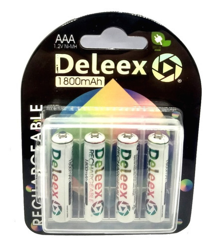 Pila Recargable Aaa 1800mah X 4 Unidades Blister