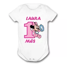 Body Mesversário Temático Menina Personalizado Menina Bebê